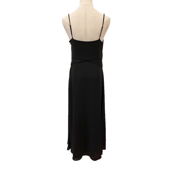 Banana Republic Black Maxi Piping Slip Dress Size 8P Summer Sundress Petite - Picture 3 of 8